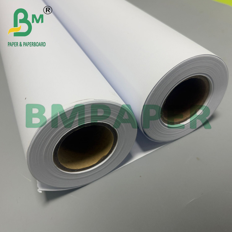 80g 30inch CAD Plotter Paper Uncoated High Whiteness Card Roll