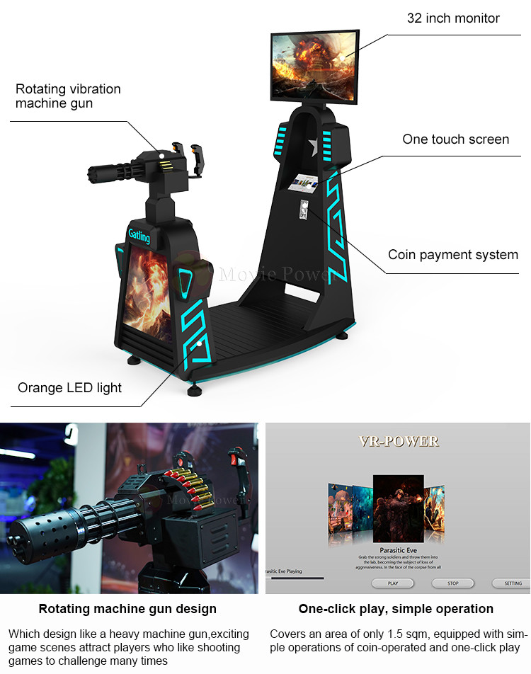 Commercial VR Simulator 9d Virtual Reality HD Arcade 360 Cinema Shooting Flight