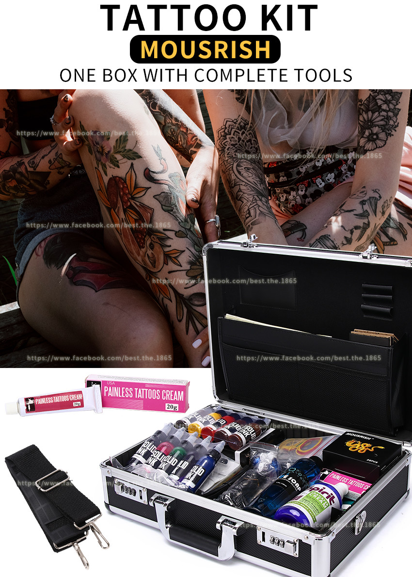 Tattoo Kit Mousrish One Box With Complete Tools Medium Size And Large Size Tattoo Box