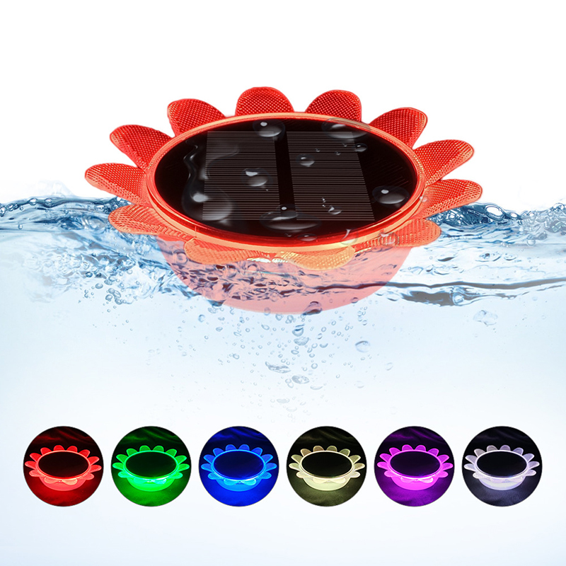 OEM IP68 Multi Color LED Solar Float Lamp For Swimming Pool Night Light Stair Light