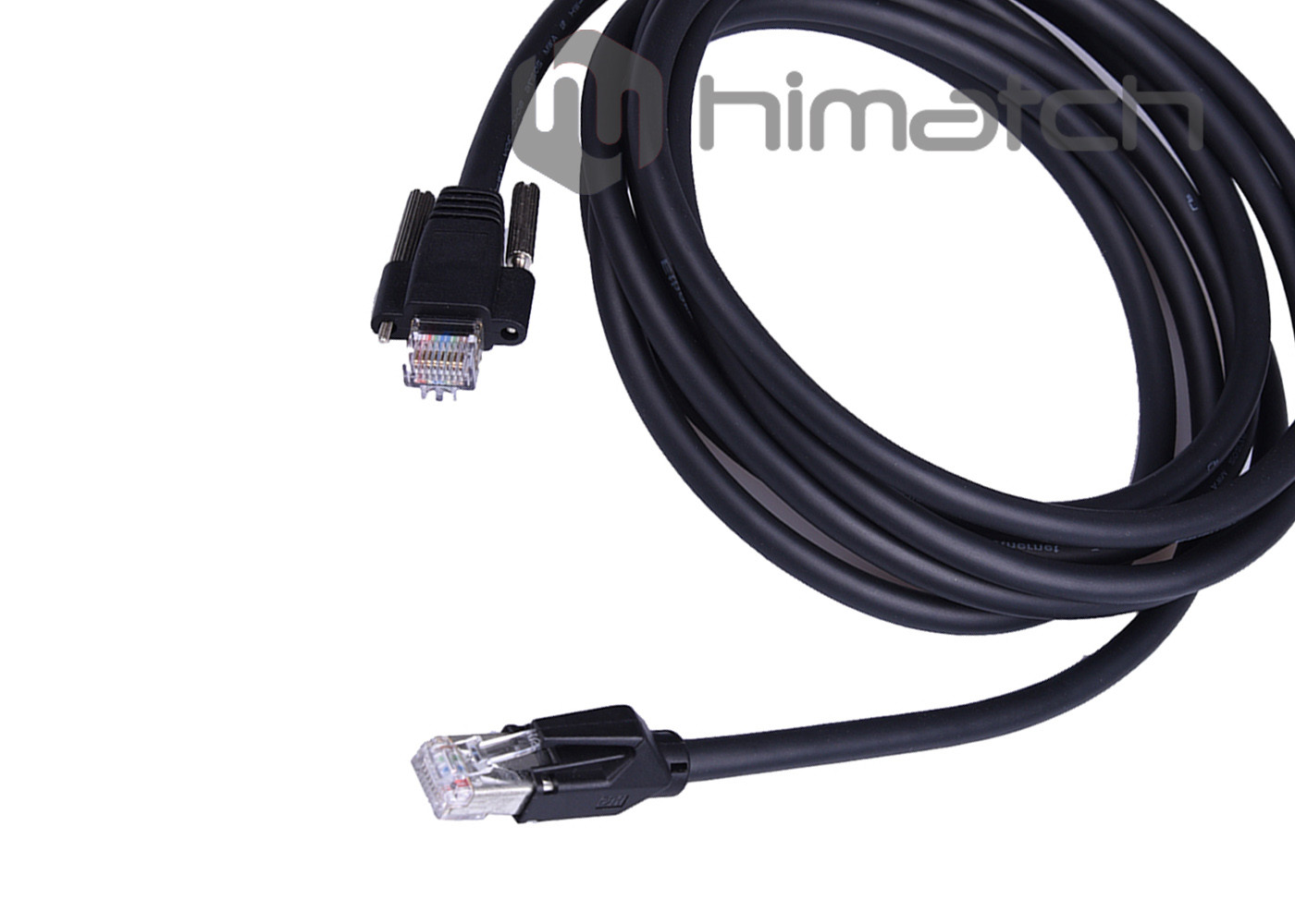 Round Shape Custom Ethernet Cables One Side With Screws AIA Standard
