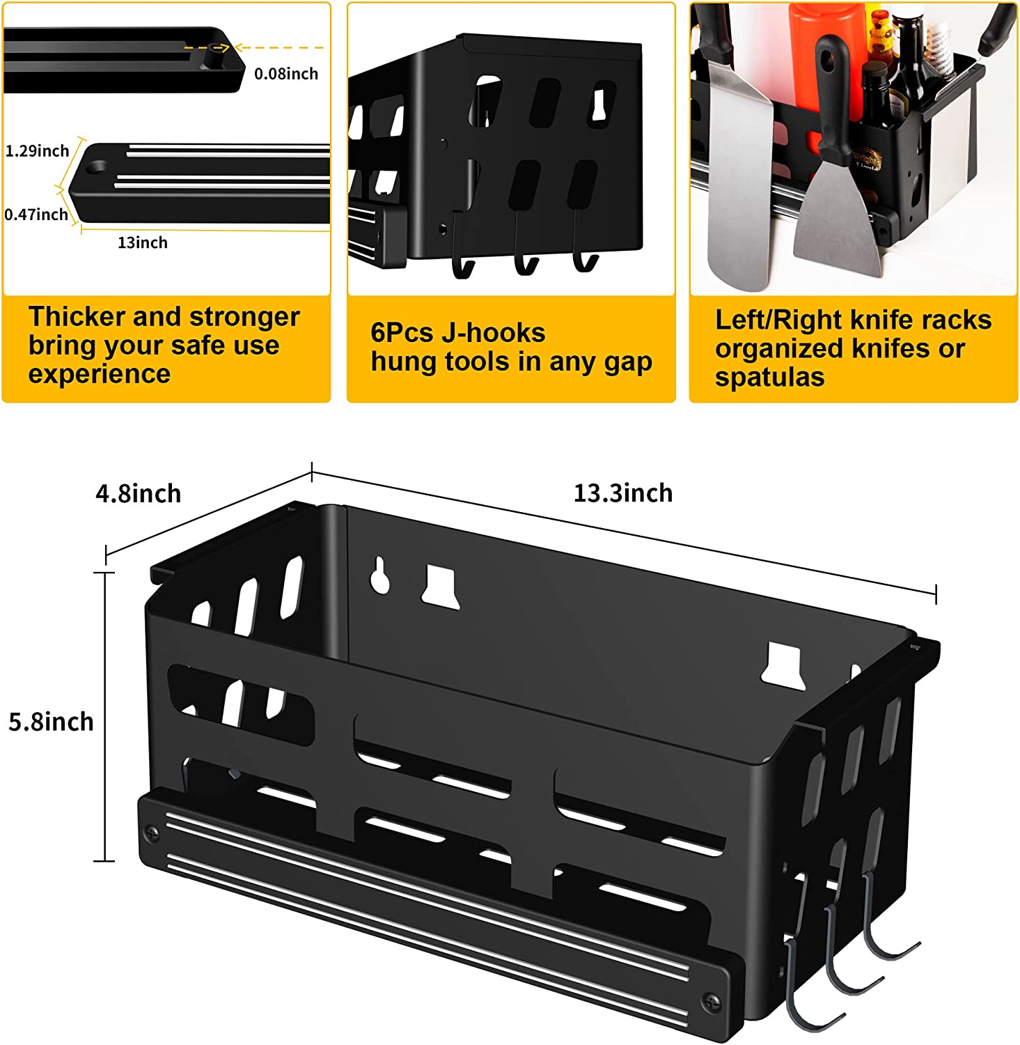 Blackstone 28" 36" Grill Griddle Caddy with Magnetic Blackstone 17" 22" 28" Griddle Side Shelf