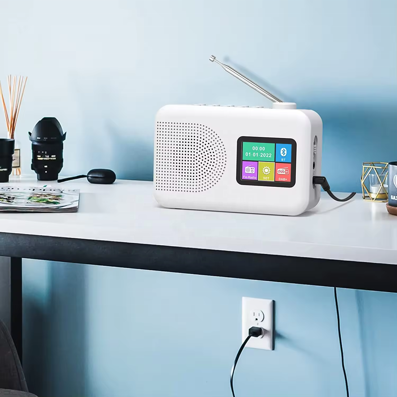 Private Mold Portable DAB/DAB FM Radio with Speaker and TFT Display AC Power Operated