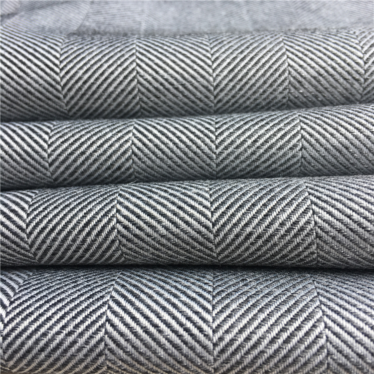 Polyester Woolen Made for Fashion Uniform Winter Coat Herringbone Stripes Fabric
