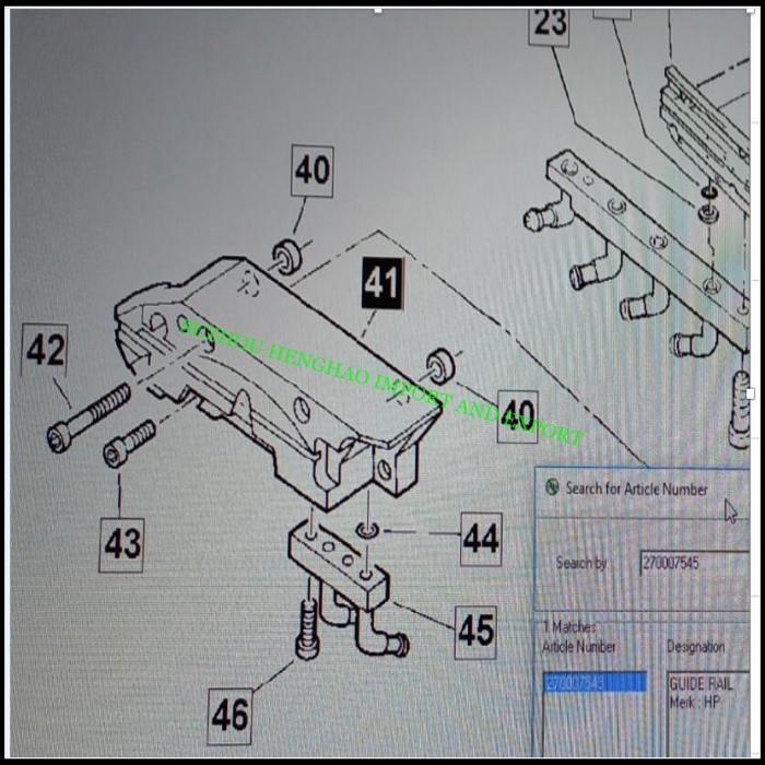 Sulzer P7300hp Projectile Looms Spare Parts, Parts No 270007545 Picking Guide Rail