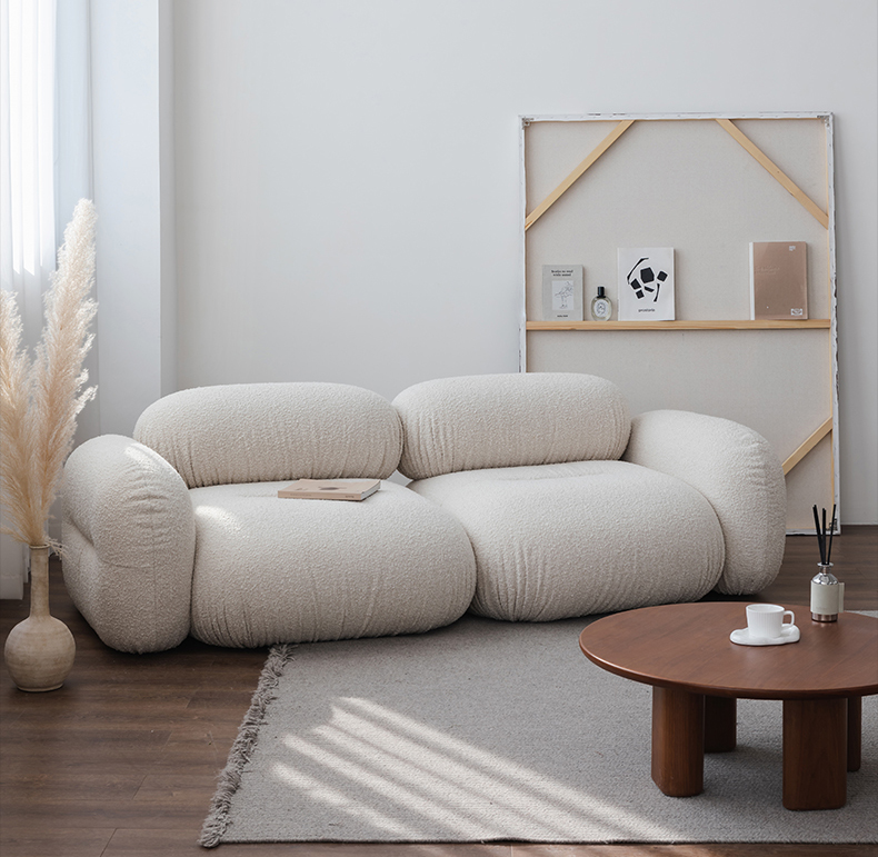 Single Modern Living Room Sectionals Sofas Teddy Fleece Material