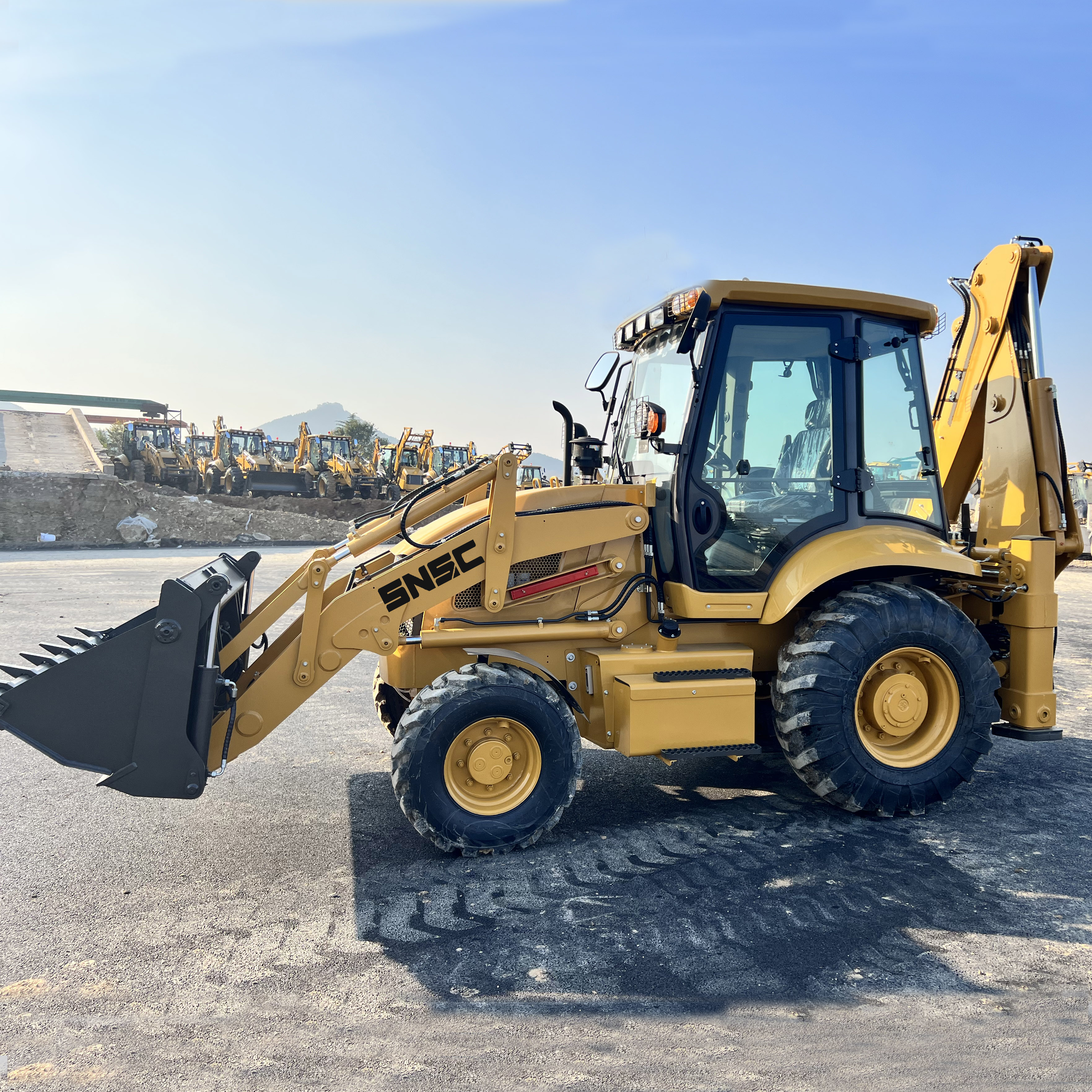 388H Four Wheel Steering Backhoe Loader Xinchai Engine Gearbox Bearing Long Lifetime