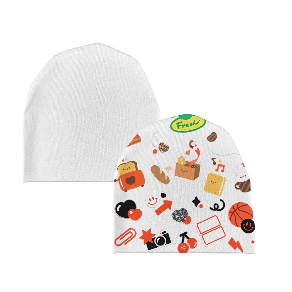 Cute Cartoon Print Baby Beanie Sublimation Infant Hat For Sublimation Photos Printing