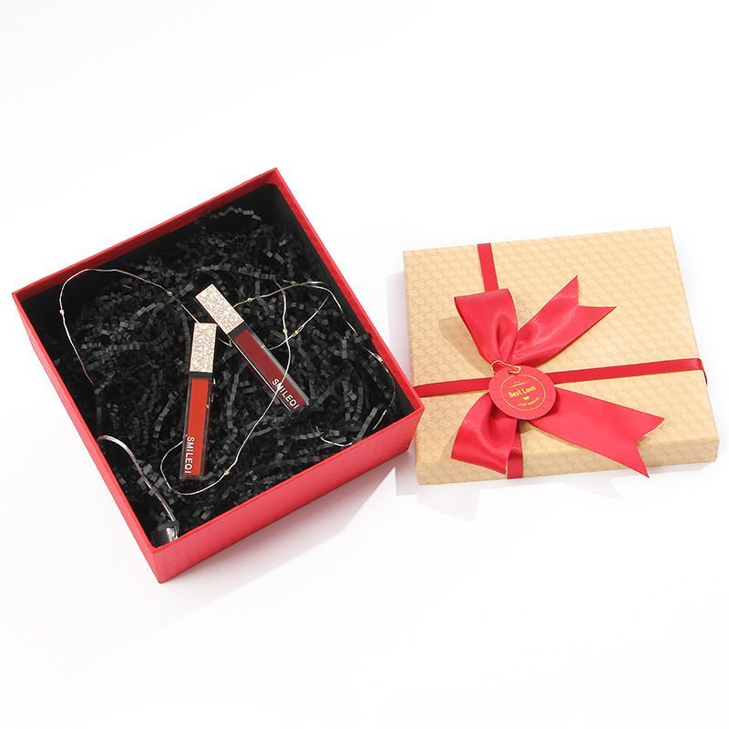 Ribbon Bow Tie Lid and Base Carton Box, Luxury Gift Paper Packaging Boxes