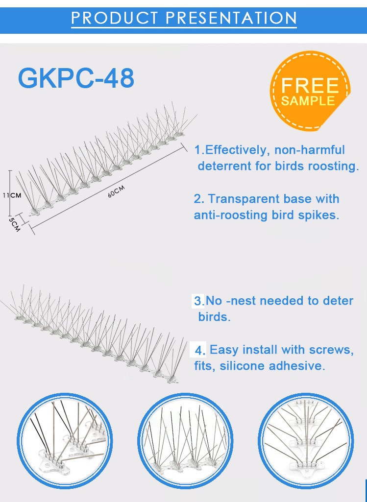 Birdbarrier Stainless Steel Bird Spikes Anti