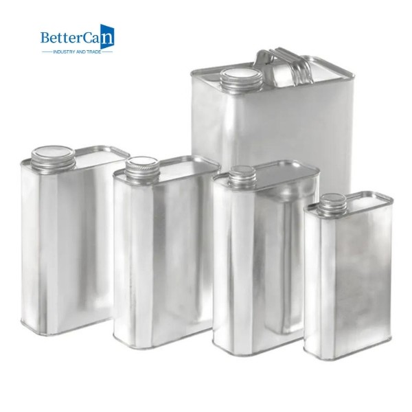 1L Flat Seal Square Metal Tin Containers L105*W60*H180 With Screw Lid