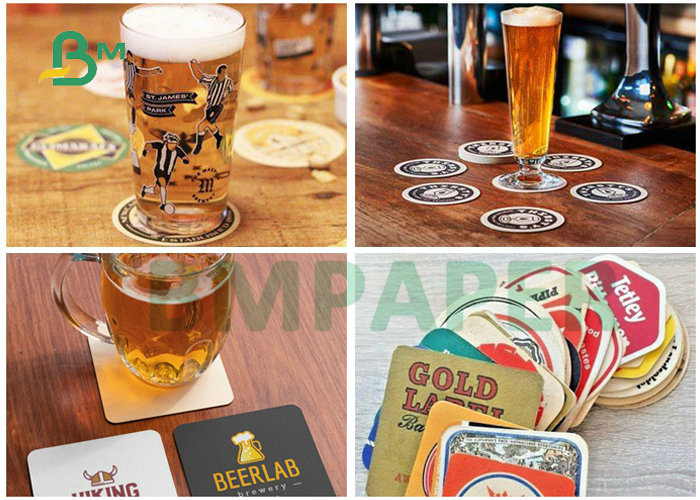 70x100cm Sheet Size White Beermats Paper 325GSM 390GSM For Coasters 