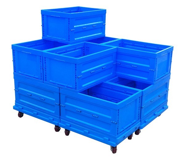 Collapsible plastic container stackable turnover plastic box storage