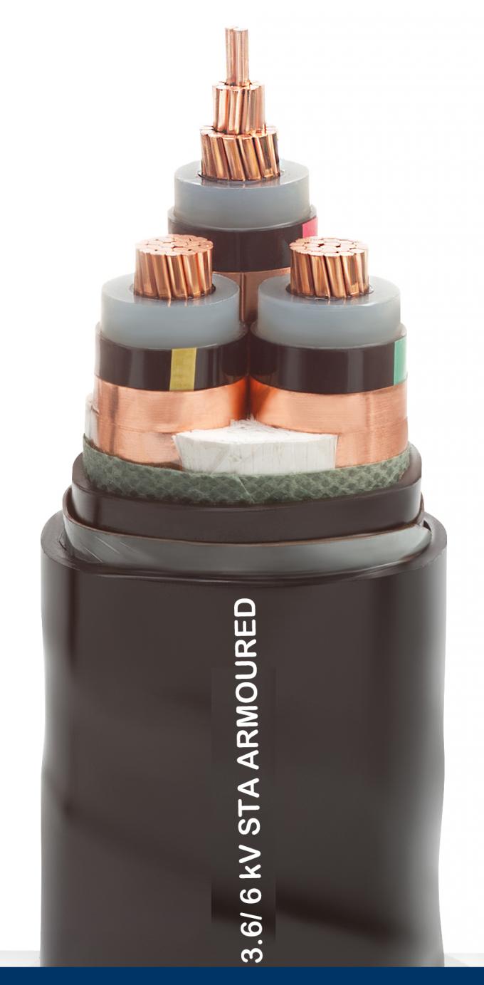 Steel Tape Armoured Low Smoke Zero Halogen Cable For Power Distribution 3.6/ 6 KV 0