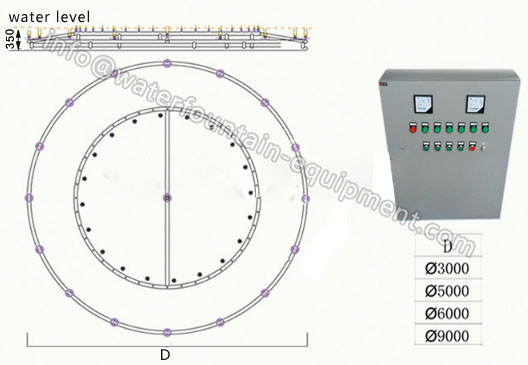 Spray Diameter 9m Musical Water Fountain Floating Stainless Steel 175KG
