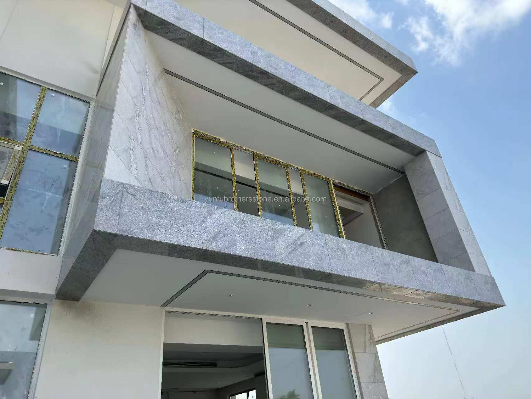 Modern Calacatta White Granite Slabs for Interior Stair Stepping and Wall Design