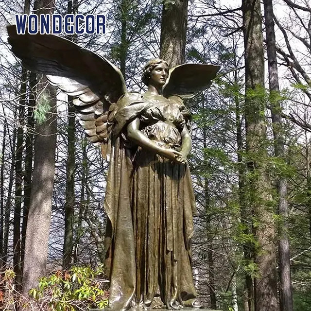 Garden Decoration Life Size Beautiful Guardian Angel Bronze Statue