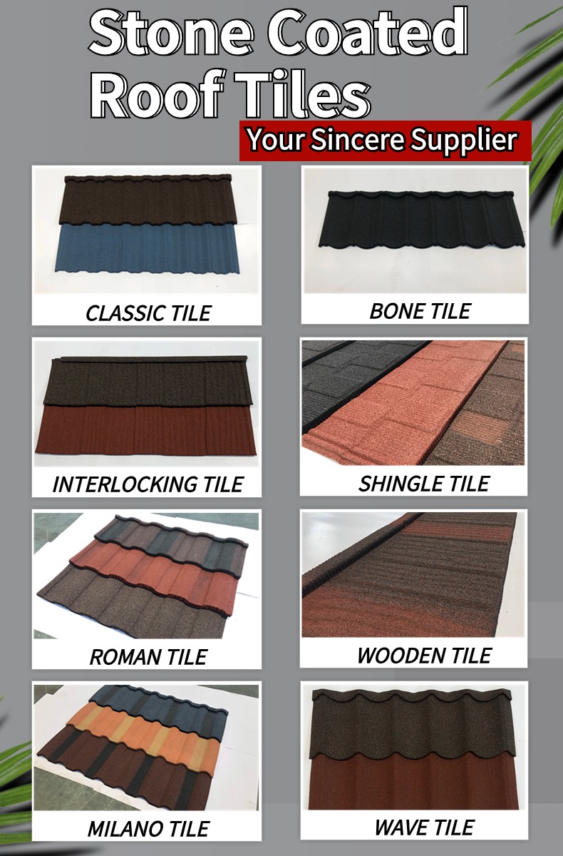 Stone Coated Metal Steel Roofing Tiles Shingles Sheets Wave Roof Tiles