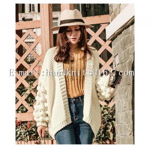China OEM Custom Ladies' Hand knit Cardigan, Hand Knitted Sweater,  Fashion Girls Cardigan Factory Manufacturer Supplier on sale