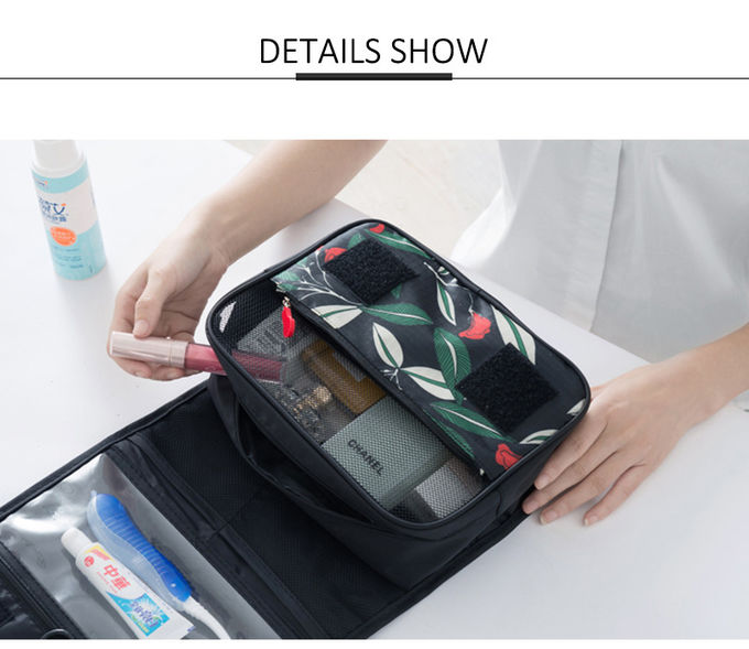 Hot Sale Flower Printing Large Capacity Hanging Travel Toiletry Bag
