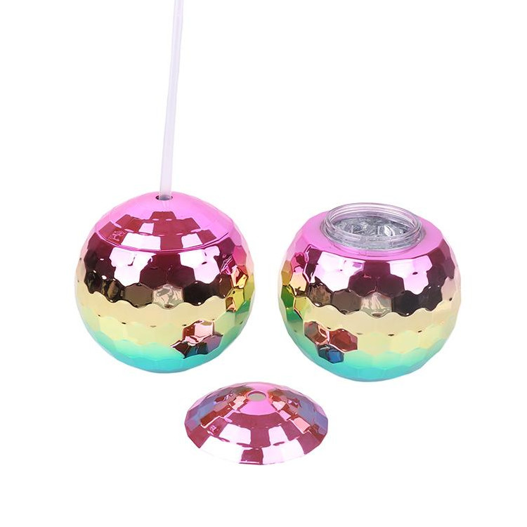 Party Decor 1970s Disco Ball Tumbler Cup Party Sipper Cups With Straw
