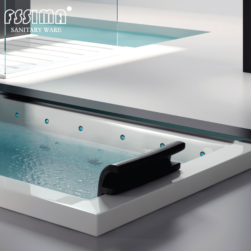 72 Inch Waterfall Whirlpool Bathtub With Lights European Standard Jacuzzi