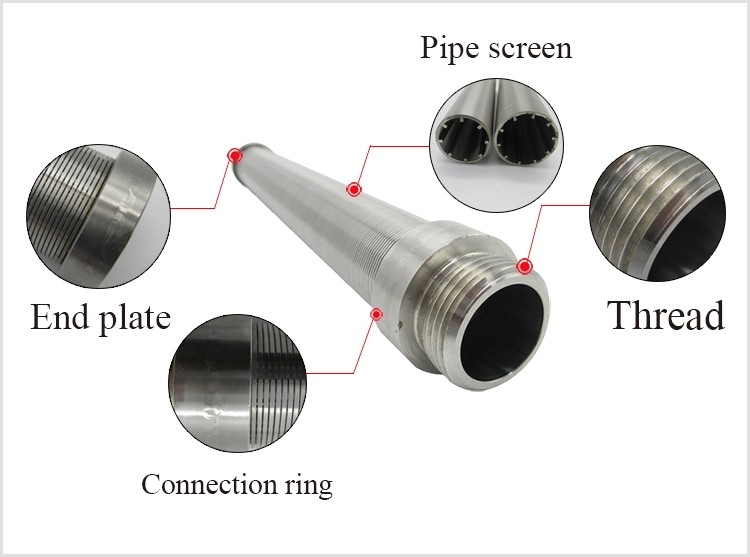Long Life Slot 0.2mm Wedge Screen Filter Lateral With Header Pipe