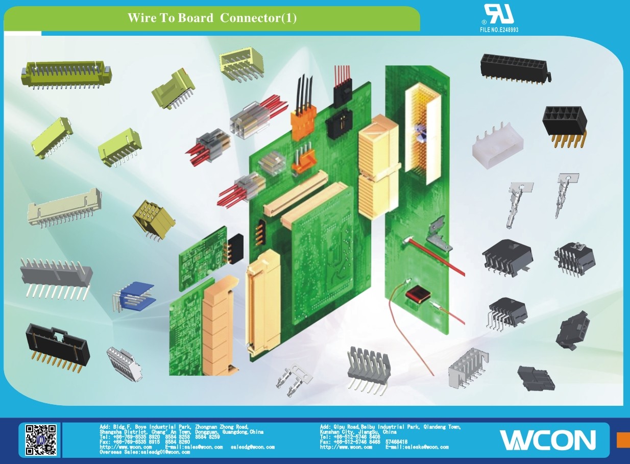 2.54mm Wire To Board Connector Right Angle 02-20 Pins PA66 Wafer Wire To Wire Power Connector