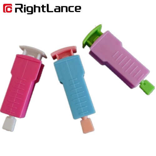 0.6in Safety Blood Lancet Blood Collection One Time Use Pink White
