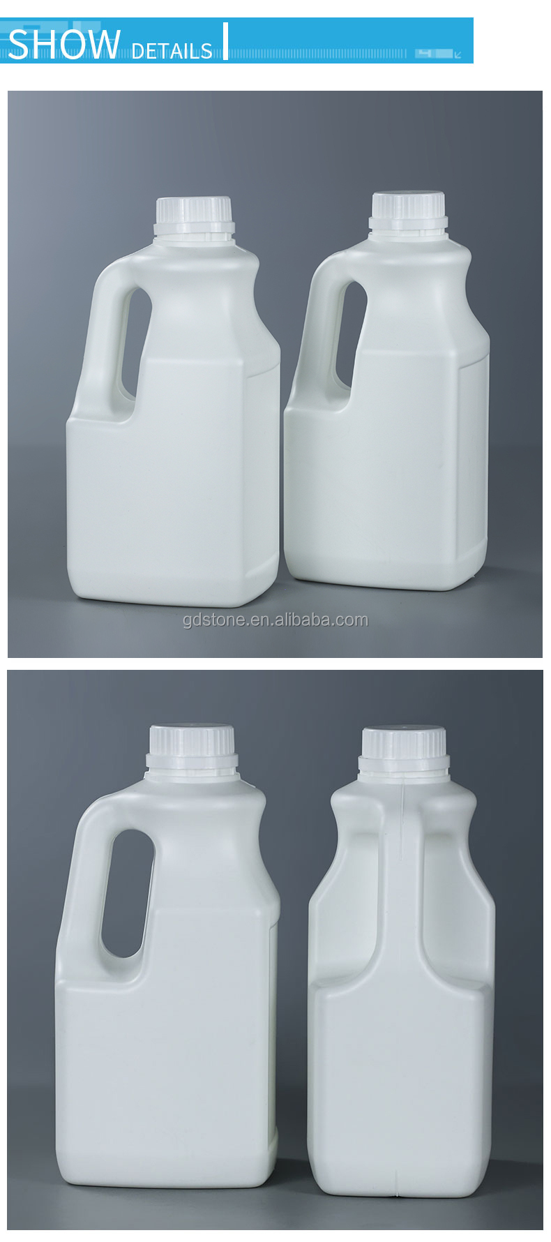 Reusable Screw Cap 2L HDPE Bottle Containers With Lids 150mm