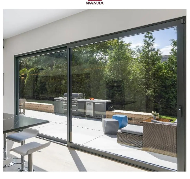 10 Layers Aluminum Stacking Double Glazed Lift And Double Tempered Glass Lift Sliding Doors