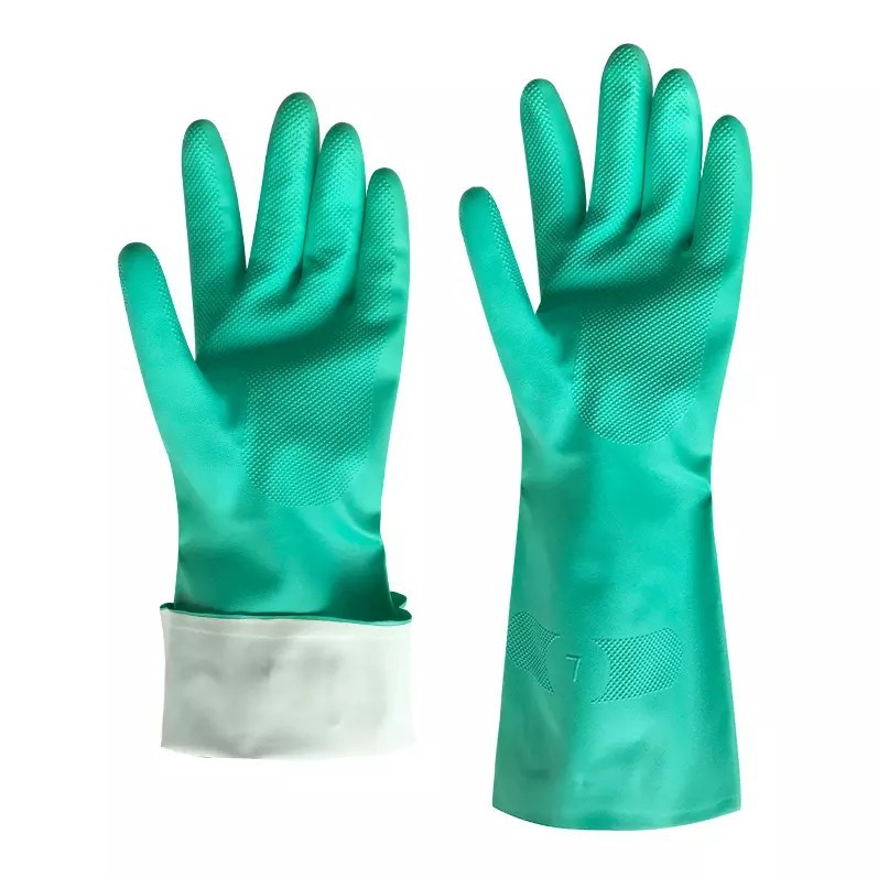 Blue nitrile gloves black nylon nitrile foam safety working gloves