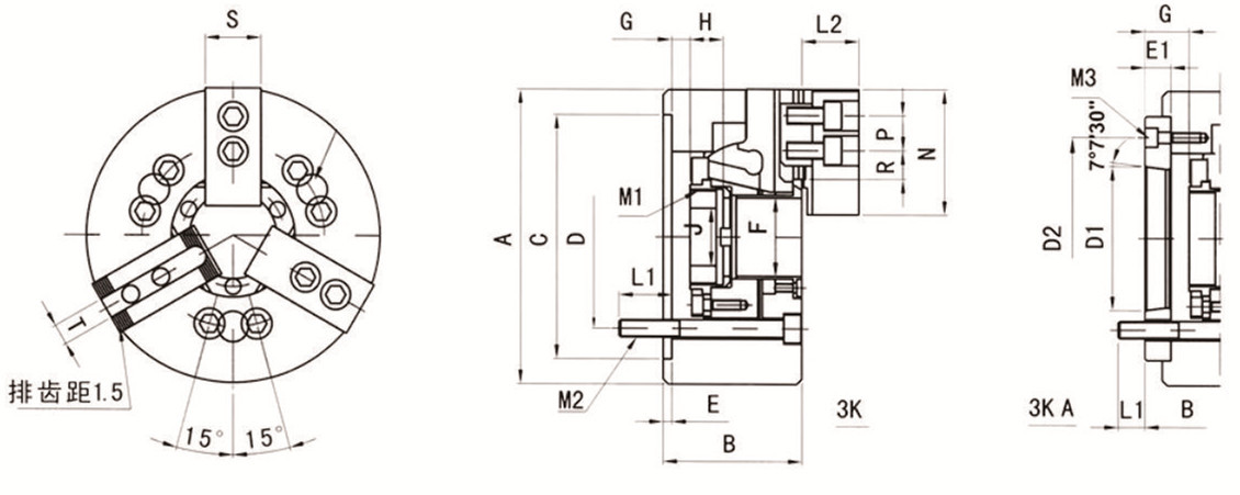 4 Inch Super Hollow Chuck 3 Jaw Hydraulic Power Chuck For CNC Lathe
