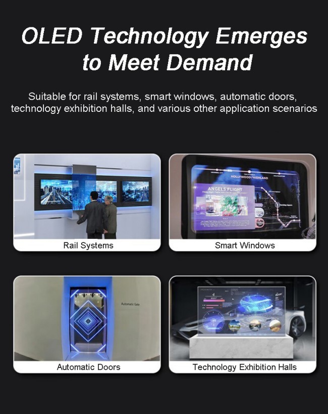 Android Operating System Transparent Oled Display Digital Signage with 8 Array Mic