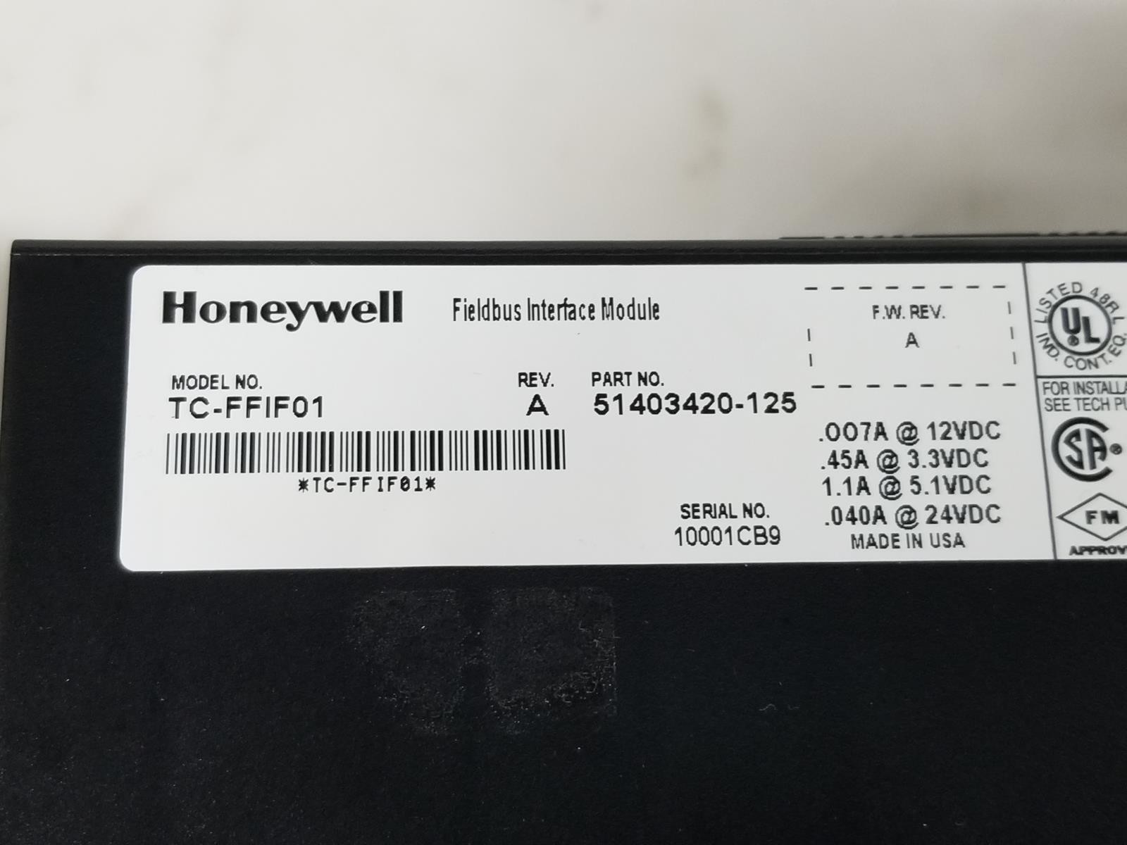 Honeywell TC-CCR013 ControlLogix Redundant ControlNet Interface Module Output Module