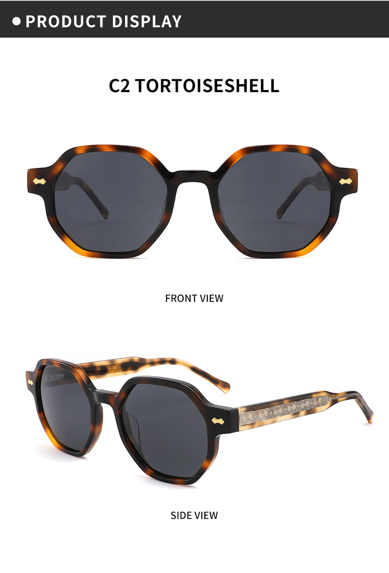 Multi Style Circle Frame Sunglasses Neutral Acetate Customized Logo