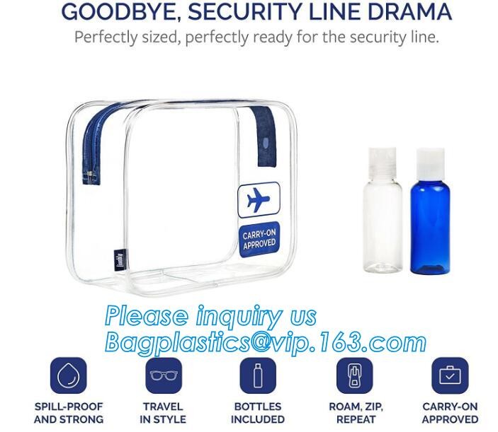 Waterproof customized folding pvc bag clear cosmetic bag with zipper, custom logo print shopping pvc plastic bag, tote