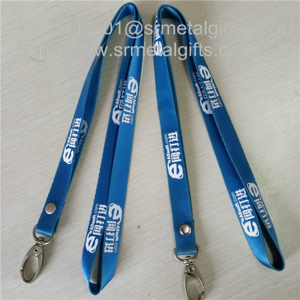riveted printed neck lanyard with metal oval clip