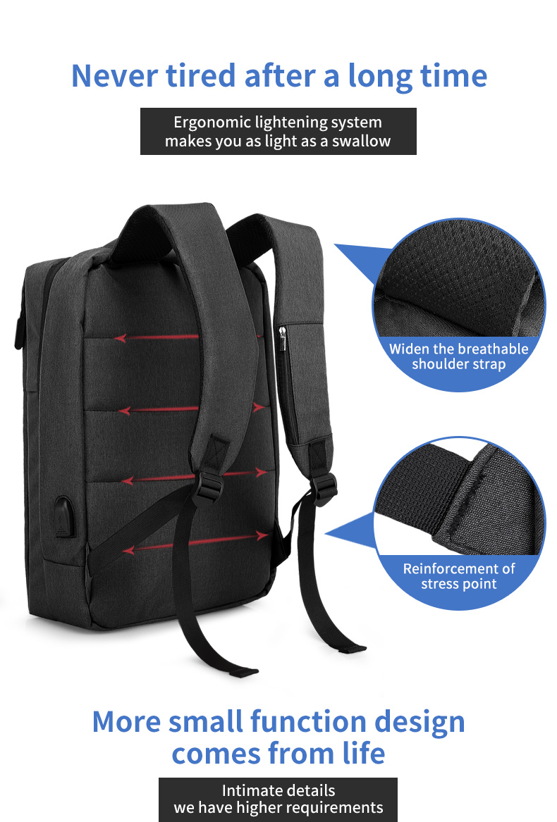 High quality custom logo usb charging men business notebook school waterproof backpack men bagpack laptop backpack