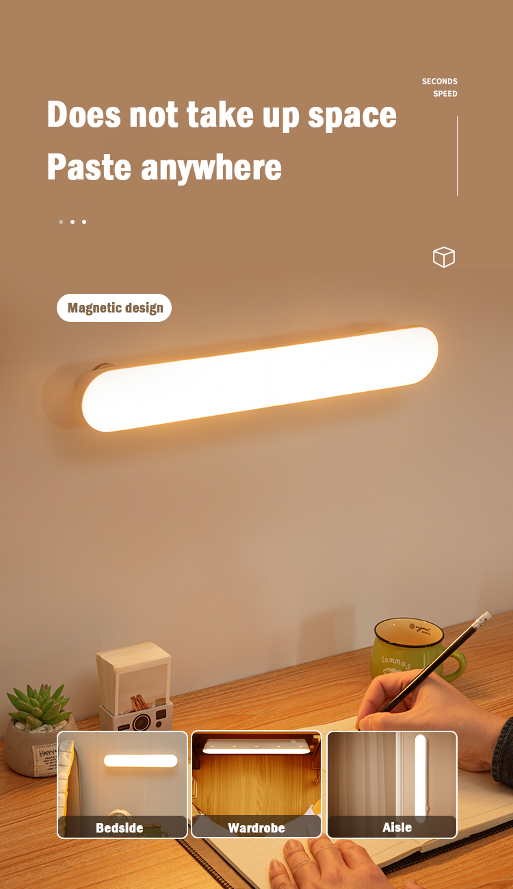 Wireless Human Body Induction Lamp 2700K Motion Sensor Night Light