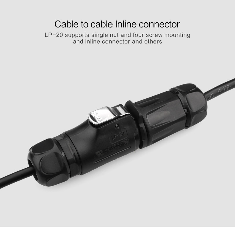 Current Rating 20 A 2Pin Power Connector Push in Wire Connector