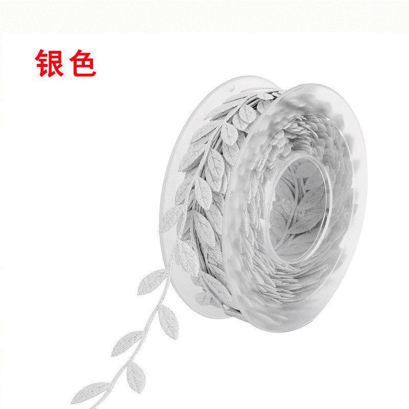 Polyester Leaf Ribbon Ultrasonic Red Poly Ribbon For Wedding Decoration