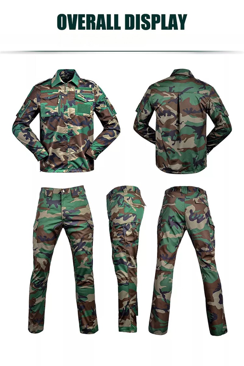 Anti-UV Protection Woodland BDU Training Guard Uniforms Custom Clothing 1.5 per Set