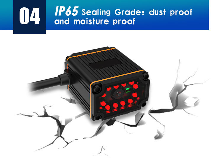 IP65 1D 2D Industrial Fixed Barcode Scanner RS232 Ethernet Port