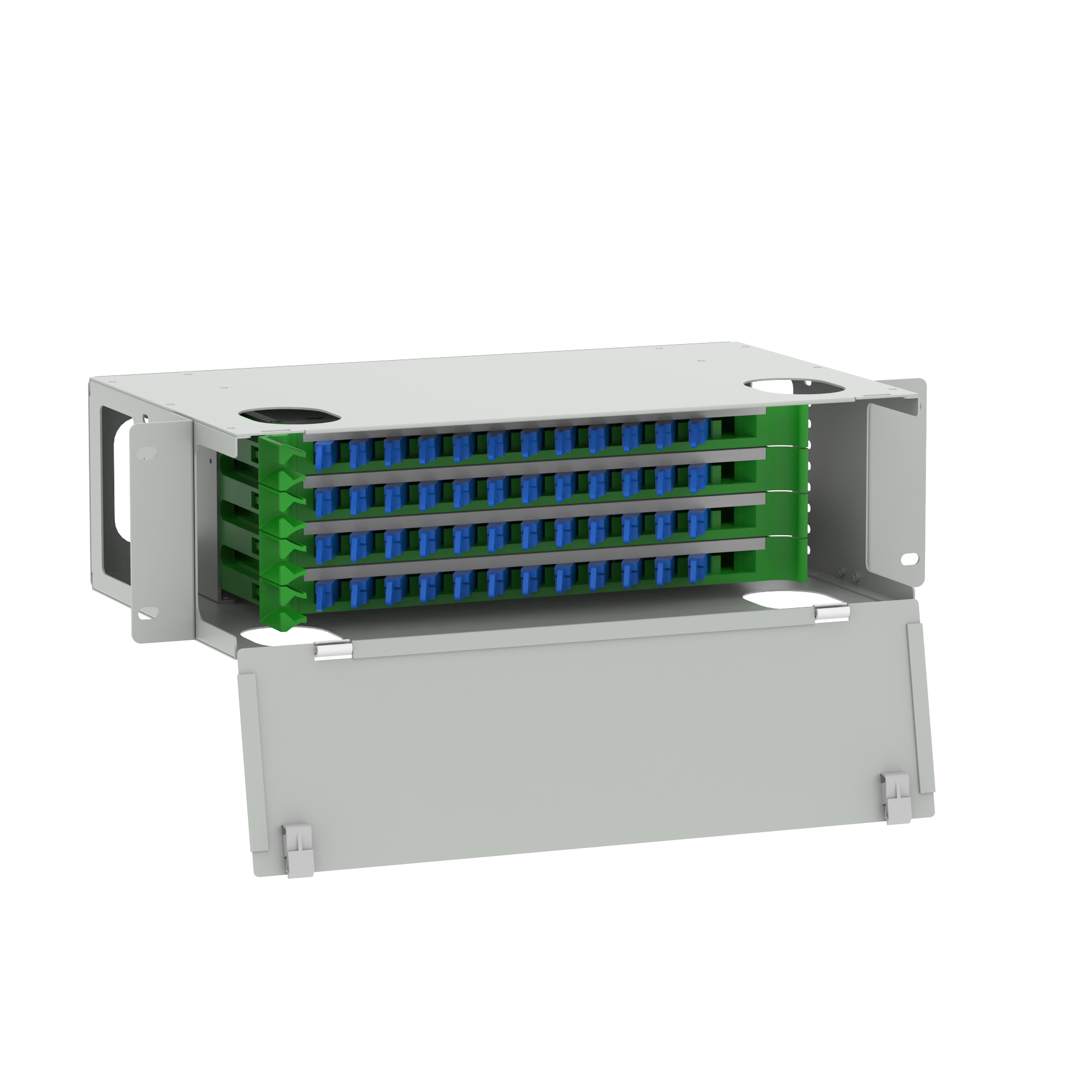 E2K Type 48 Ports Fiber Optic Distribution Patchpanel in White for FTTX Applications