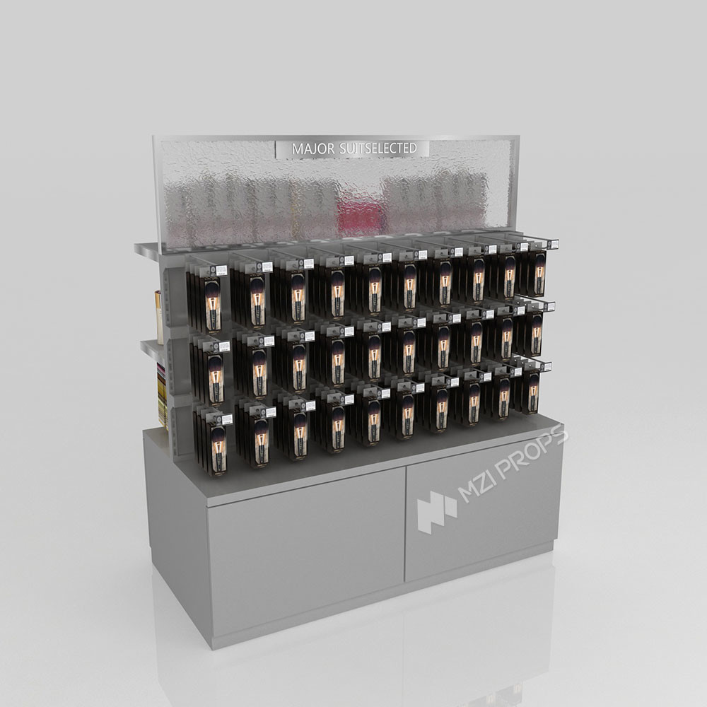 GDR11-ZD01-A Retail Store Display with LED Light Strips and Gray Glass for Mall Boutiques