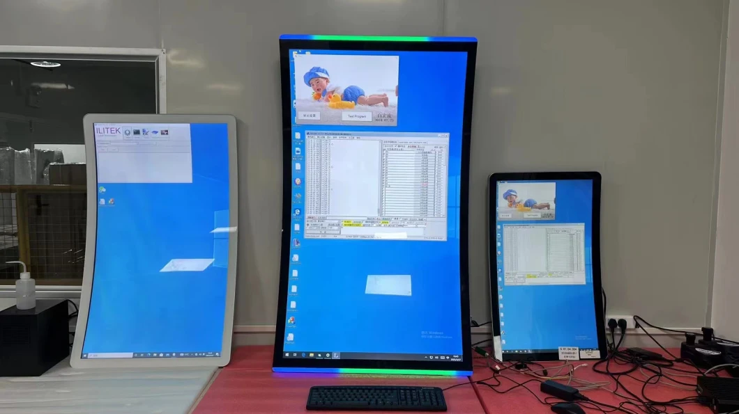 Mini Curved 23.6 Inch Self Service Kiosk Touch Screen Design Ordering for Fast Food Restaurant