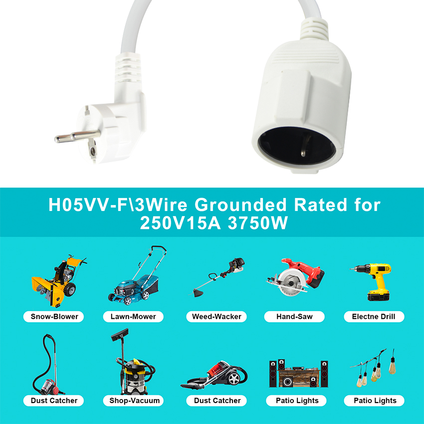 European CEE 3G1.5mm2 AC Power Cord Extension Lead Cable for Industrial Applications