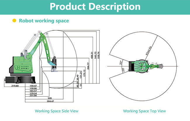 1KG Payload 5 Axis Industrial Robot Arm Manipulator