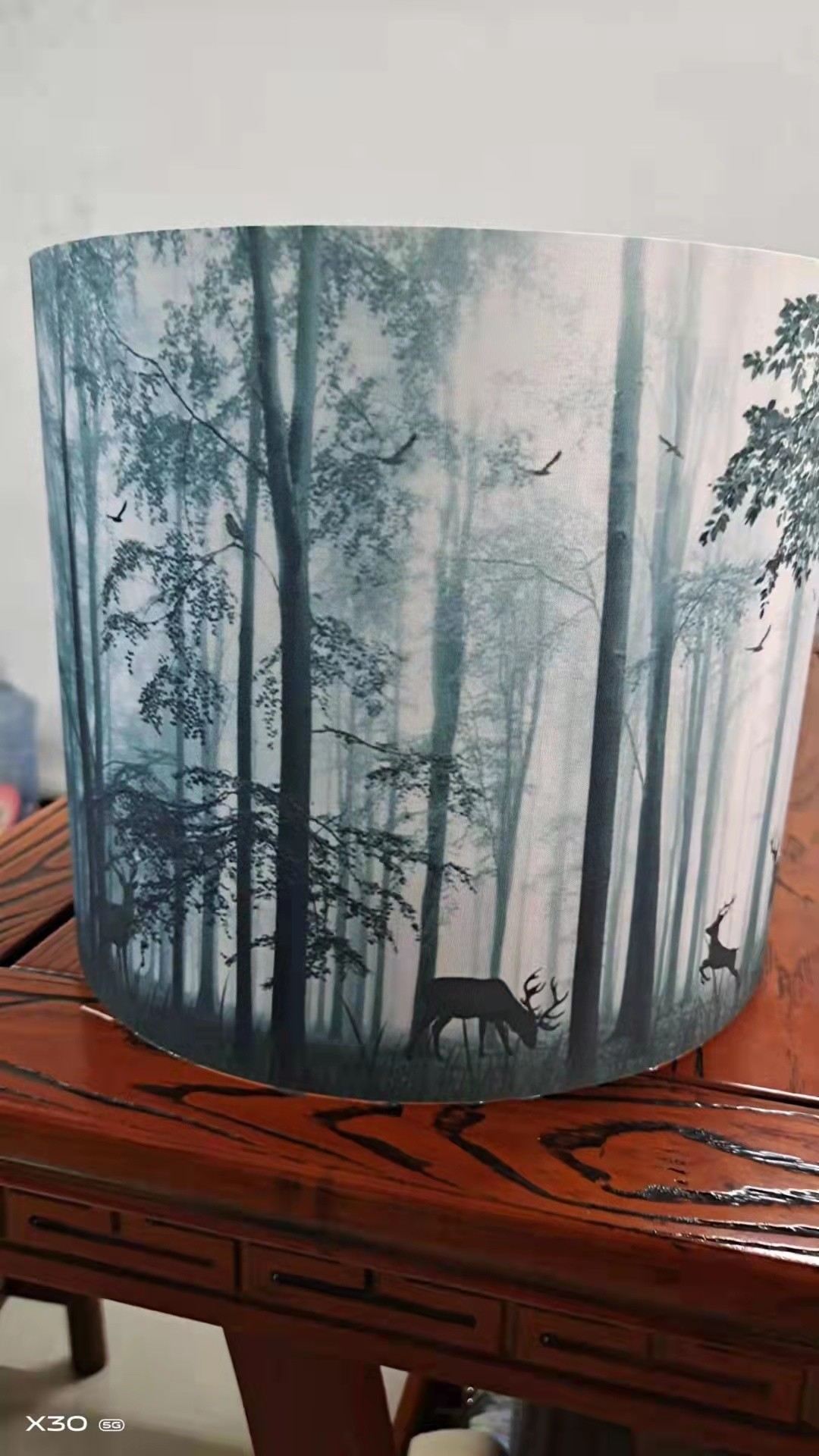 Drum Shape Fabric Outer Digital Print Lampshades For Pendant